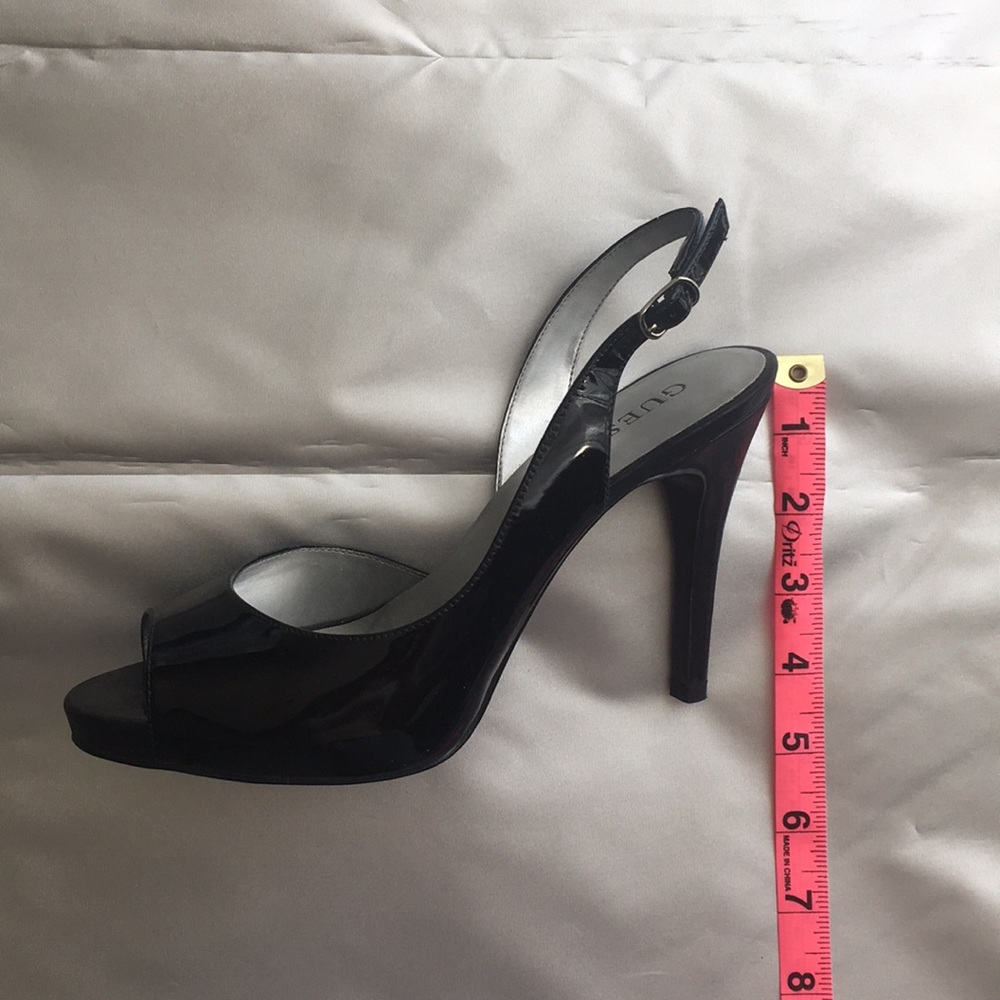 Guess black patent open toed stilettos - Picture 2 of 10